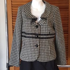 Sandro Black and White Tweed Jacket